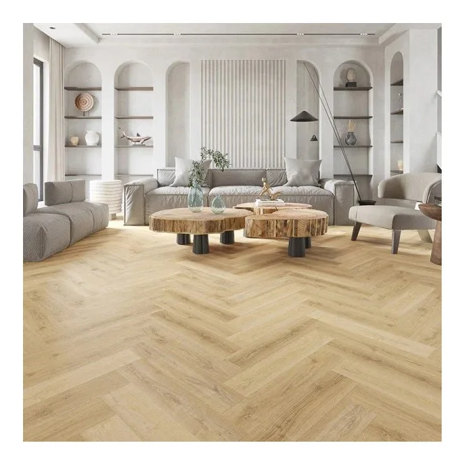 Waterproof Wooden Look Herringbone Real Factory Grey PVC Vinyl Floor Pisos De Vinilo Click Herringbone SPC Flooring
