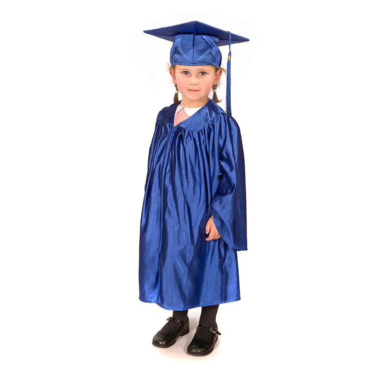 Wholesale Disposable Shiny Kids Long Gown Customized Kindergarten Graduation Caps And Gowns