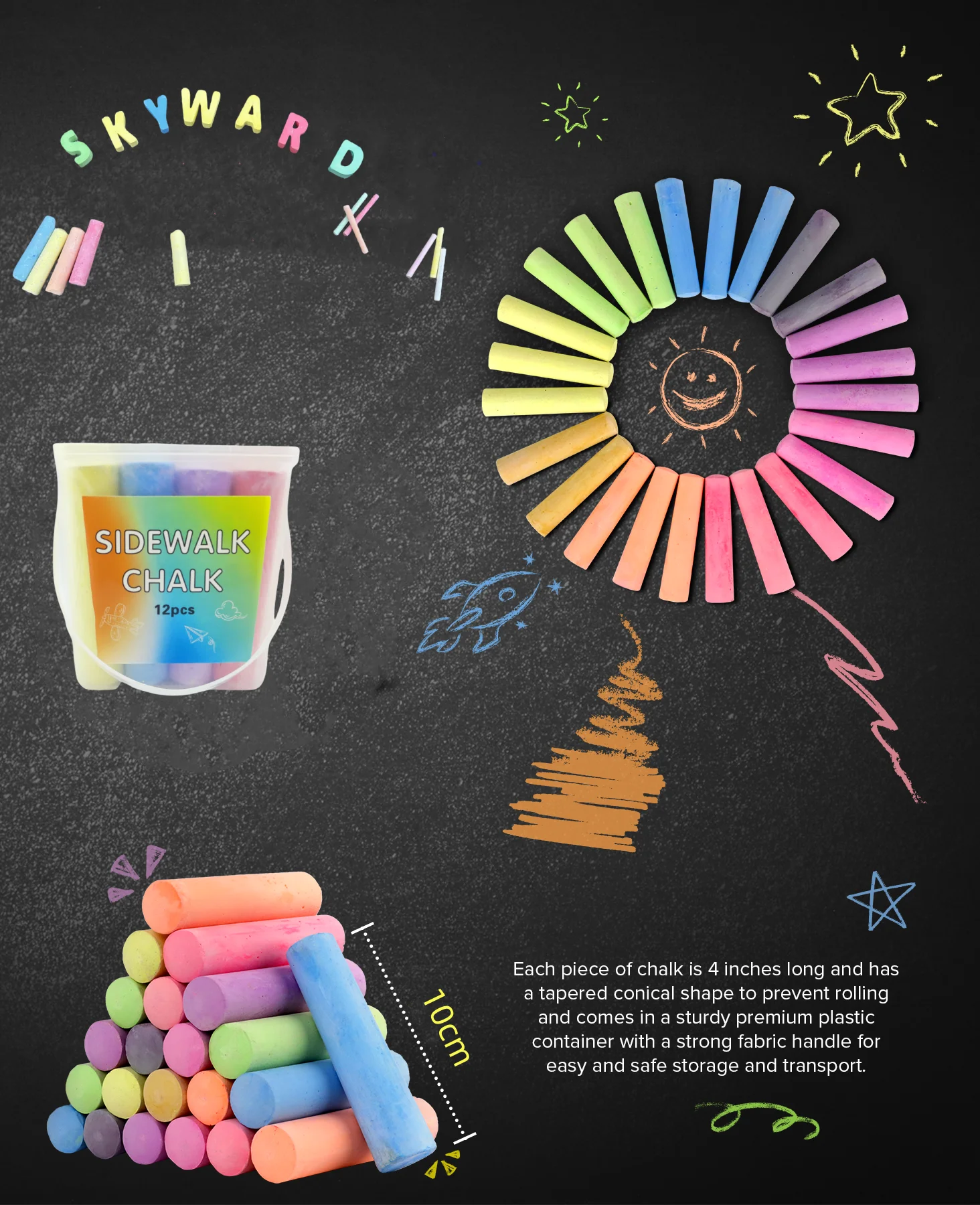 Durable Dust-Free low price school chalk mould Multiple color tailors chalk Set Great for Kids and Families