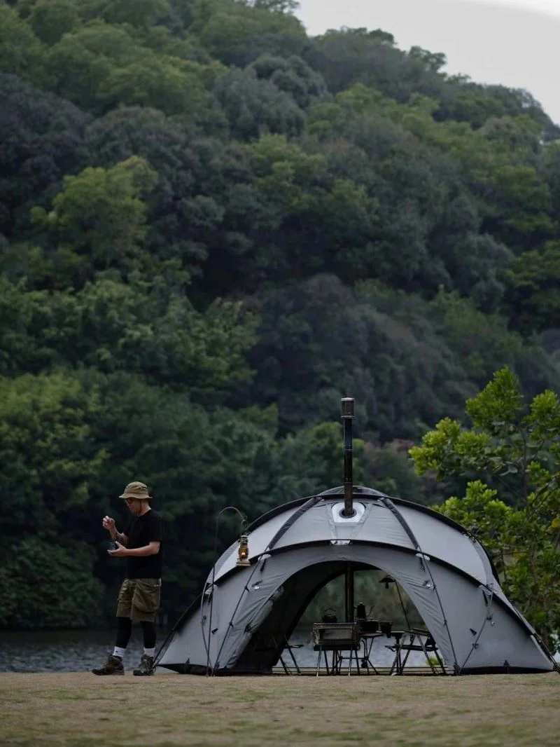 5+ Person Half ball Tent with stove jack hole  Suppliers Outdoor  Camping  Hemisphere Dome Tent Geodesic structure