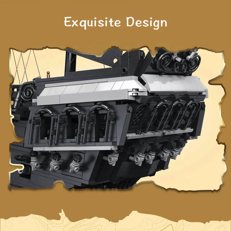 Hot Selling Black Pearl Pirates Ship Building Block Sets MOC Blocks Kit Model Construction Toys for Kids and Adults Gifts