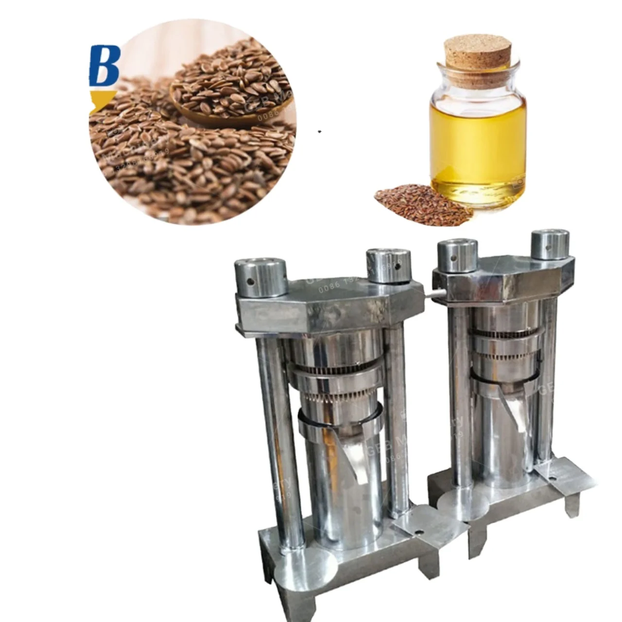 Portable small horizontal household hydraulic cocoa oil squeezer for cold pressing
