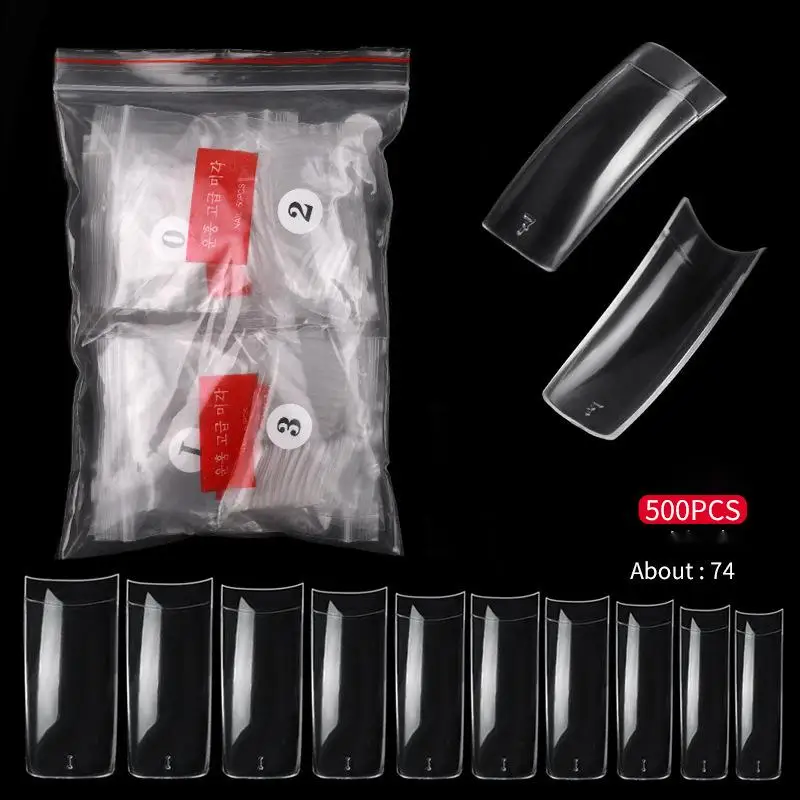 Nail 500 pieces/bag   French  half full nail plate natural transparent nails artificial fingernails artificial fingernails