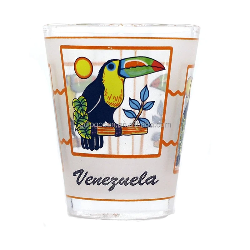 Supply Travel Gifts Beach Design Decorative Printed Shooter Glasses Unique Puerto Rico Souvenir Shot Glasses Custom Logo