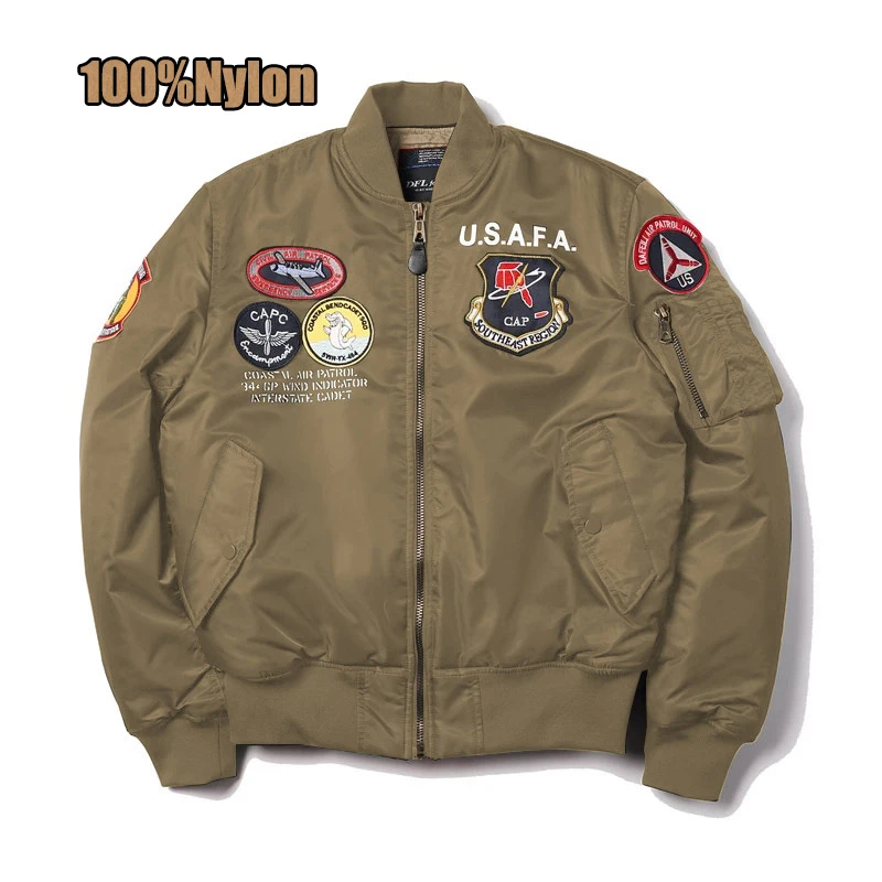 Trendy Custom Winter Aviator loose plus size 100%nylon Cotton Thick Zipper unisex Casual Bomber Jacket for Men