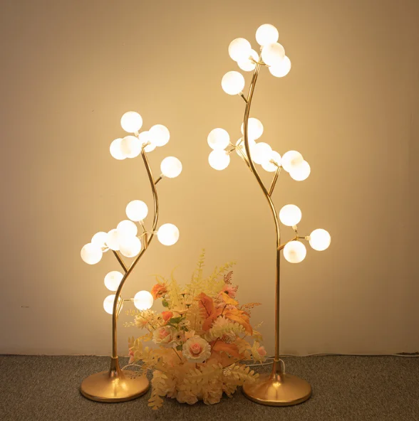 New wedding props cotton counting lights stage display window decoration milky white round ball glowing happy fruit trees