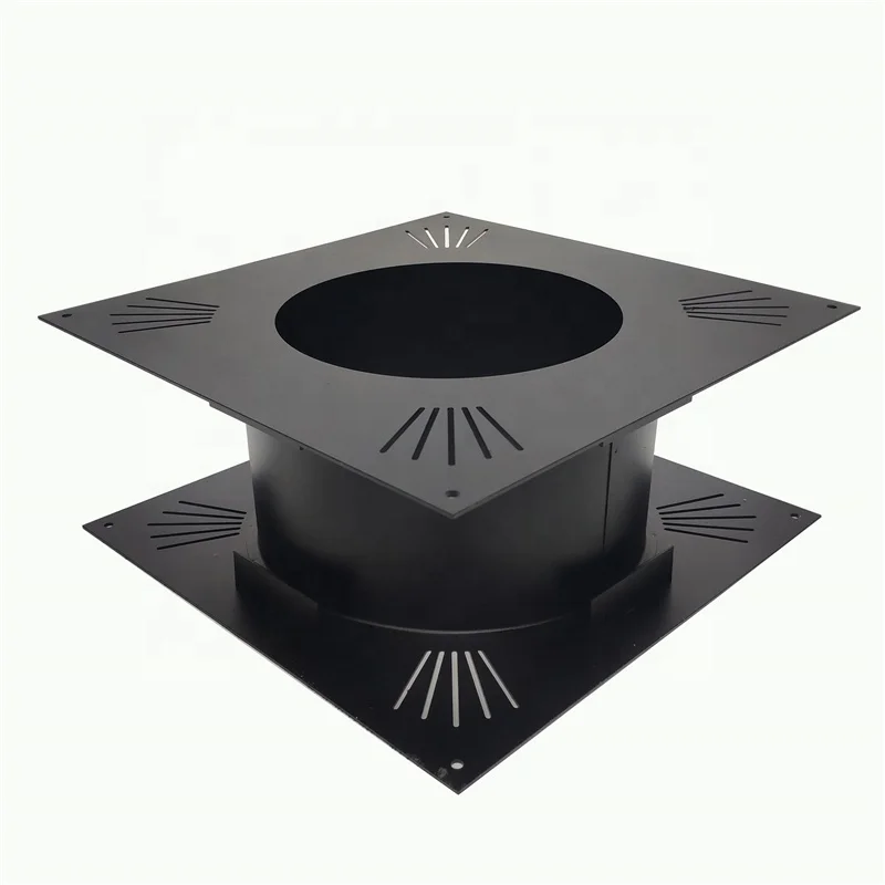 Black Base Wall Support Kit For Twin Wall Chimney Flue System