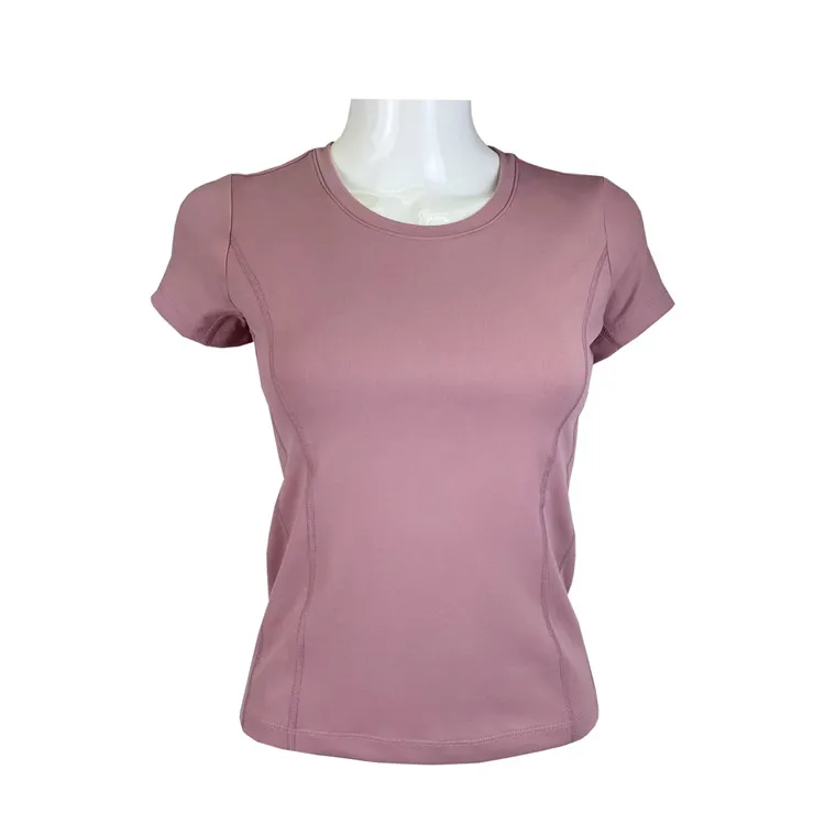 
New Products Running Short Sleeve Sweatshirt Quick Dry Girls Yoga Tops Activewear Breathable Sportswear 