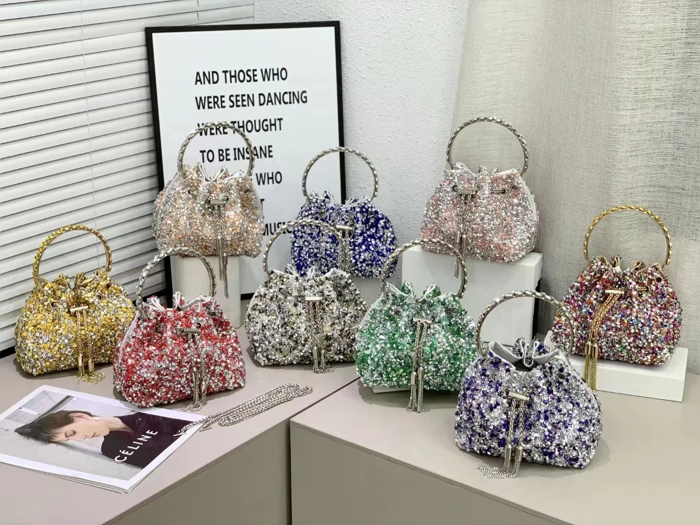 Upgrade Rhinestone Evening Bag Bling Purse Sparkly Diamond Silver Clutch Purses for Women Party Club Wedding Prom