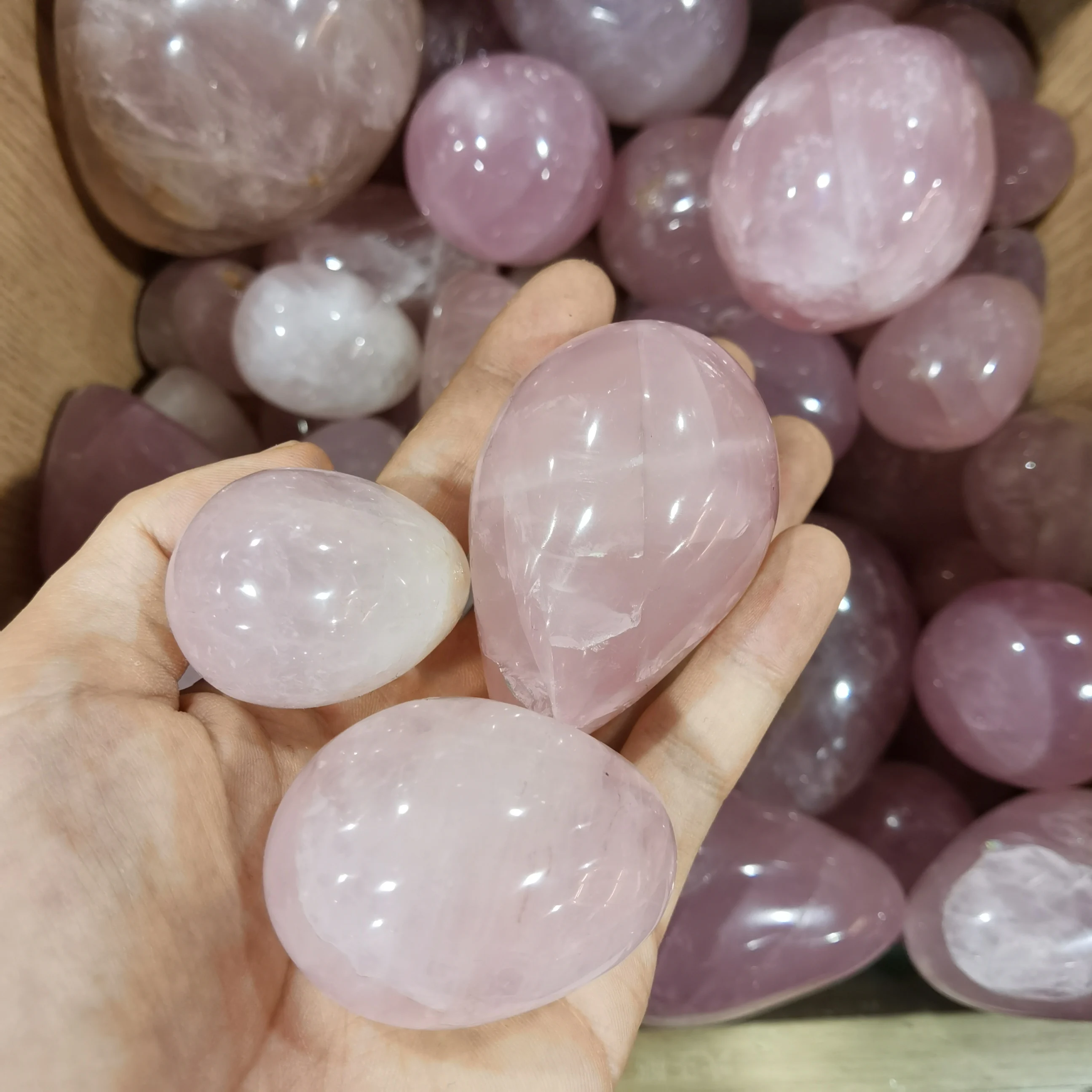 
Hot Selling Rose Quartz Crystals Healing Stones Sex Yoni Eggs 