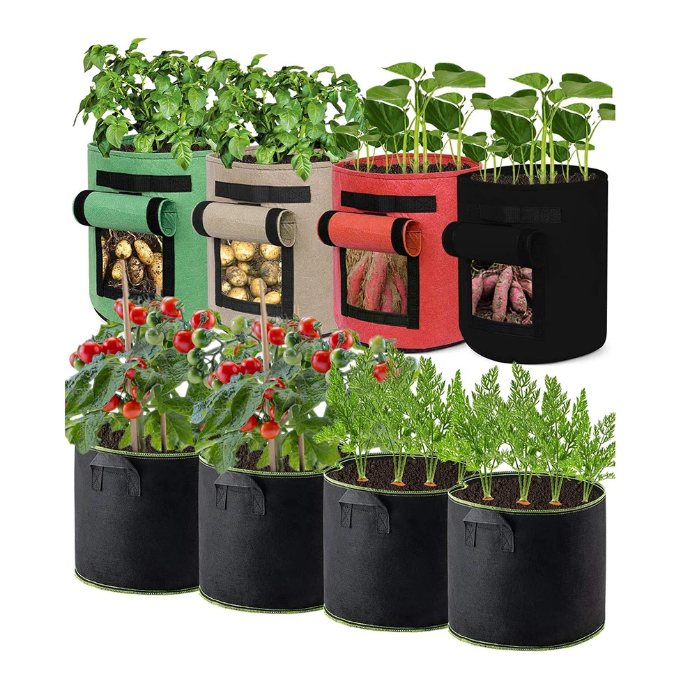 Полимерные садовые фетровые тканевые пакеты для выращивания картофельных растений