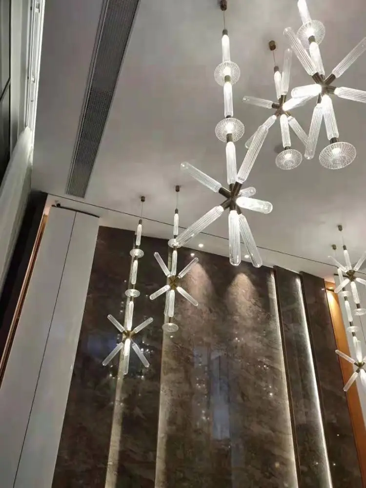 
Hotel customized custom project lamp light hanging chandelier pendant nordic European style 