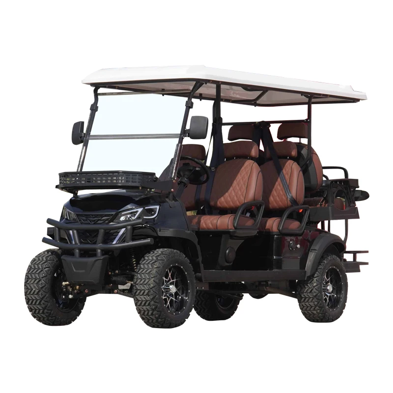 4+2 Seats Electric Lifted Golf Cart Hunting Car with Powerful Motor Controller Electric Golf Cart at Factory Price