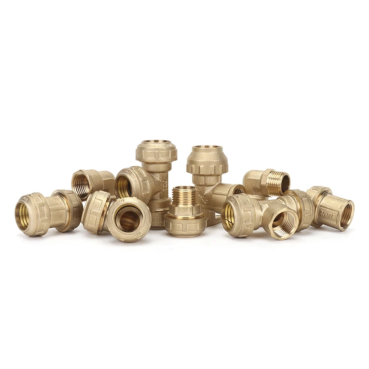 IFAN Custom Logo Sample Free 20-32mm Hdpe Pp Brass Compression Fitting Pe Brass Fitting For Pe Pipe