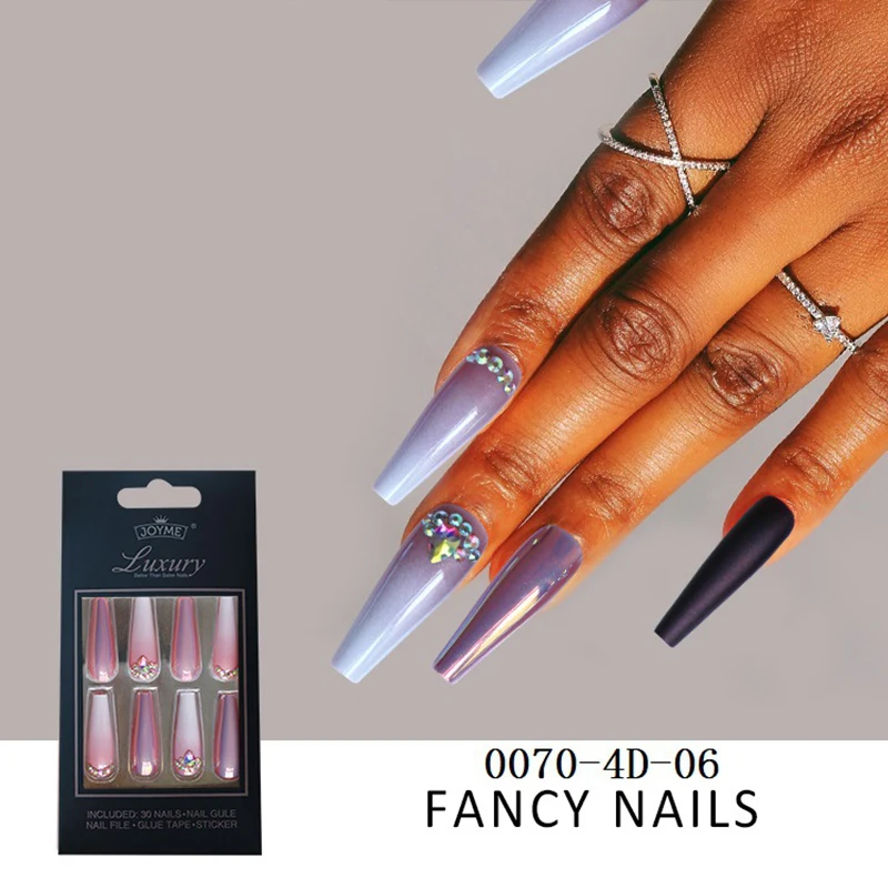 Handmade french artificial fingernails fale nails press designs artificial fingernails pack