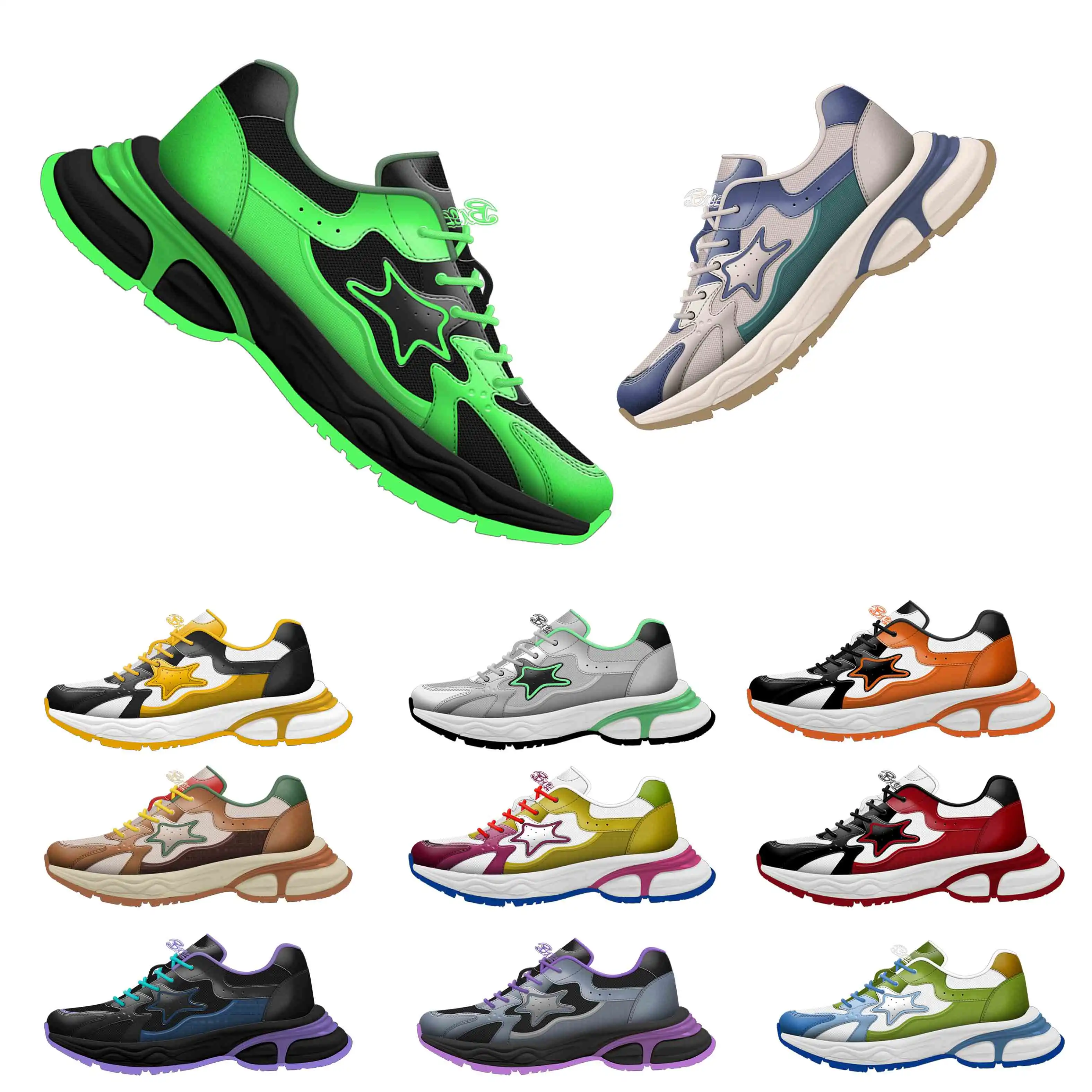 High Quality Manufacturer Full Grain Leather Other Trendy Walking Style Men Designer Shoes Custom Sneakers For Men