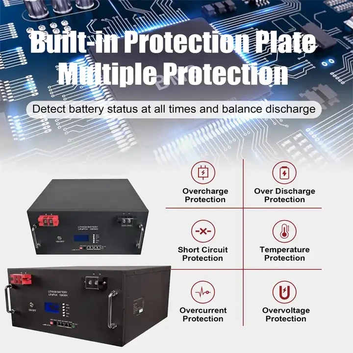 Smart Bms Rechargeable Lithium Ion Batteries 10kwh Lifepo4 Solar Home Rack Mounted Energy Storage 51.2V 200ah Lifepo4 Battery