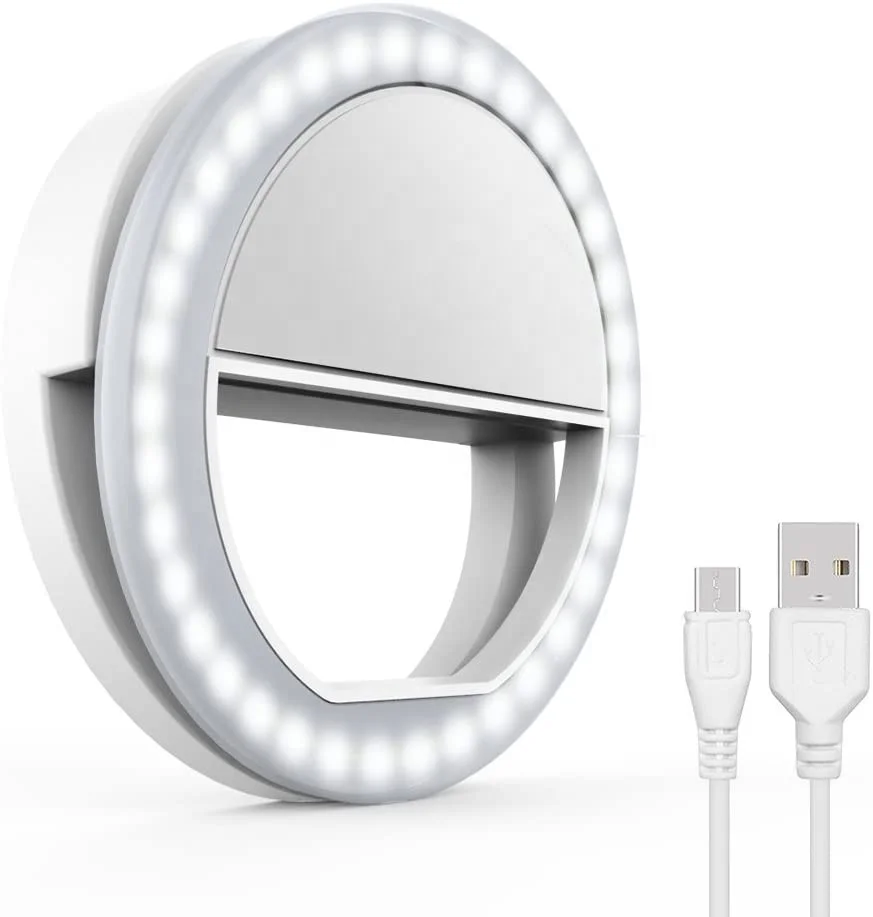 Dimmable Selfie Ring Light for Phone Laptop Tablets Camera Photography Video Rechargeable LED Circle Light