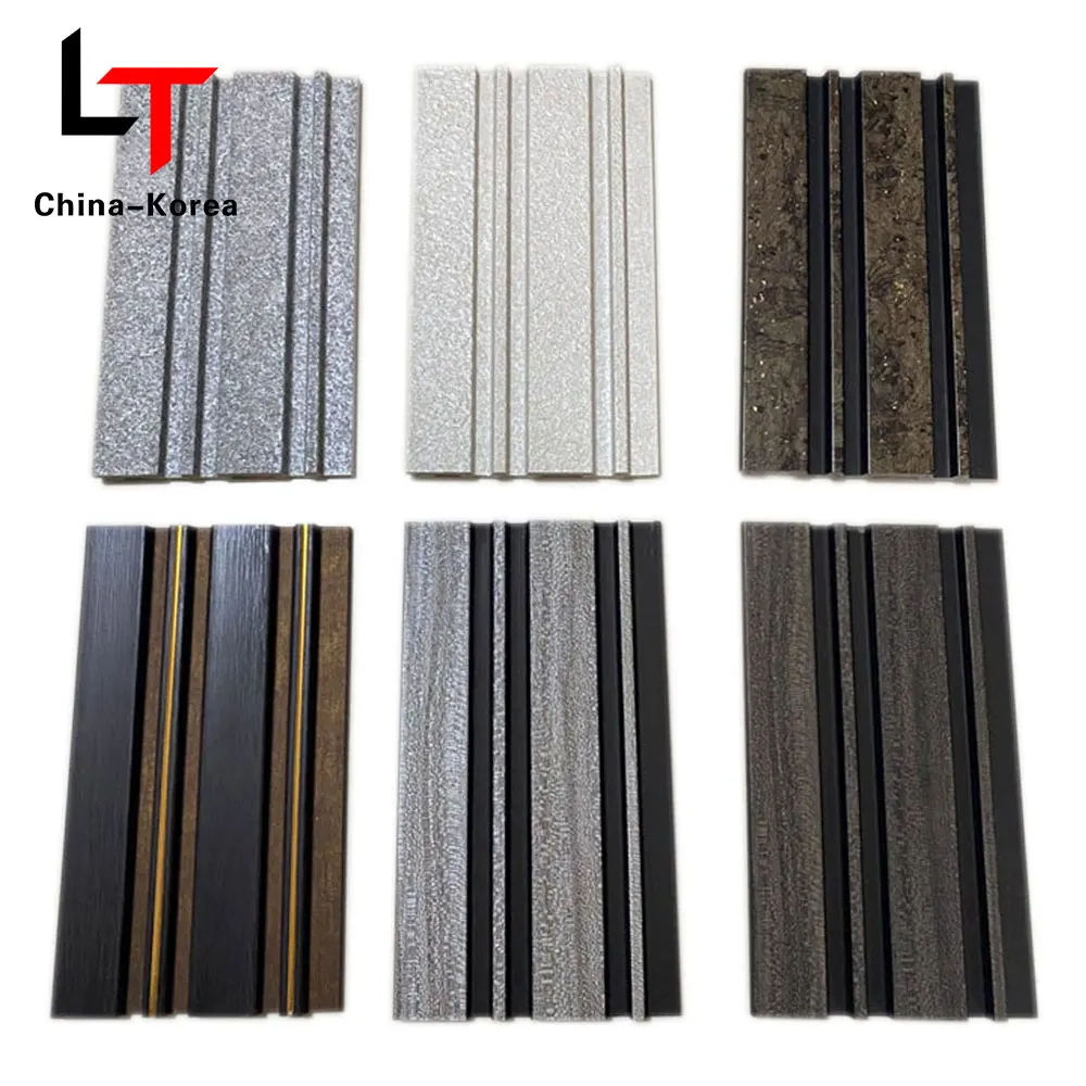 LT Factory Price PS WPC Alternative fluted wall panels For Hotel Interior And Exterior Decoration 3d Slat