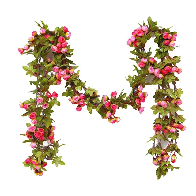 Artificial Flower Vines leaves Hanging flower winding rose vine simulation Autumn peony flower vine Home Party Garden