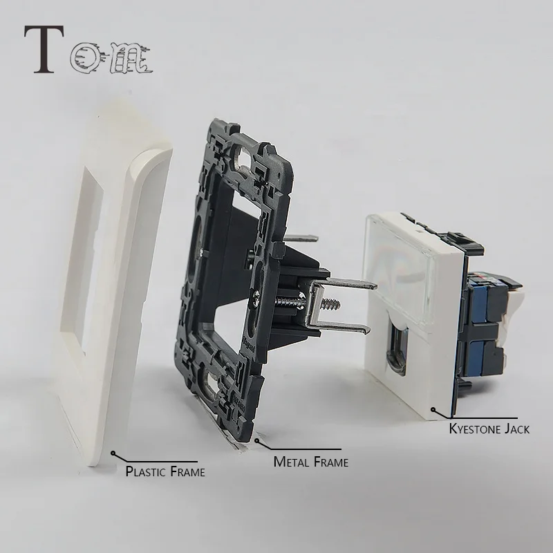 Французская пластиковая рамка Legrand 80*80, лицевая панель французского типа, сетевая Лицевая панель с 1 портом/2 портами