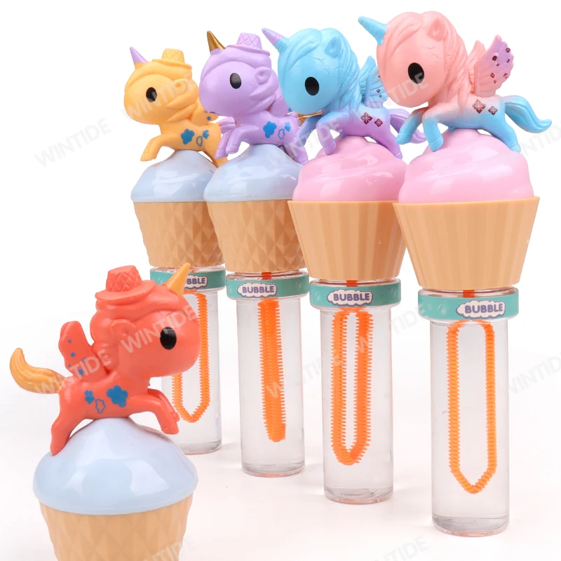 Cartoon horse Animal Shaped Soap Blowing Bubbles Toy New Bubble Blower Water Stick Wands Toys