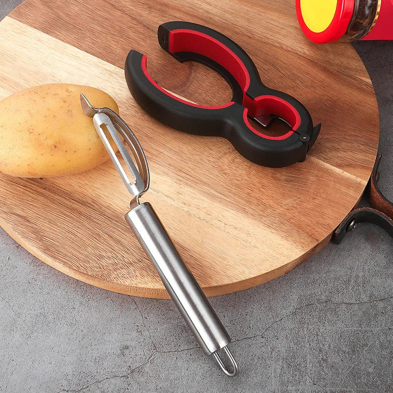 Manufacturer of custom Kitchen gadgets for the home Stainless steel Vegetable and fruit peelerbottle opener keyring