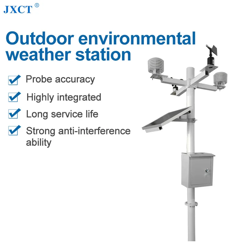 
RS485 Outdoor Industrial Greenhouse Solar Powered IoT Meteorological Weather Station 