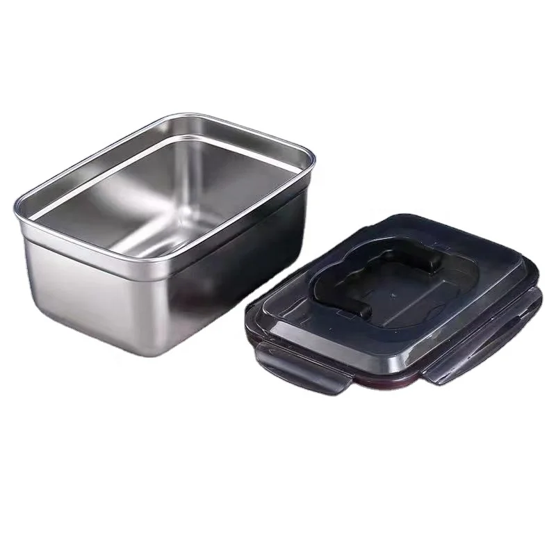 Translucent cover, 304 Stainless steel, Easy to Carry, Suitable for refrigerator and microwave, Food Crisper