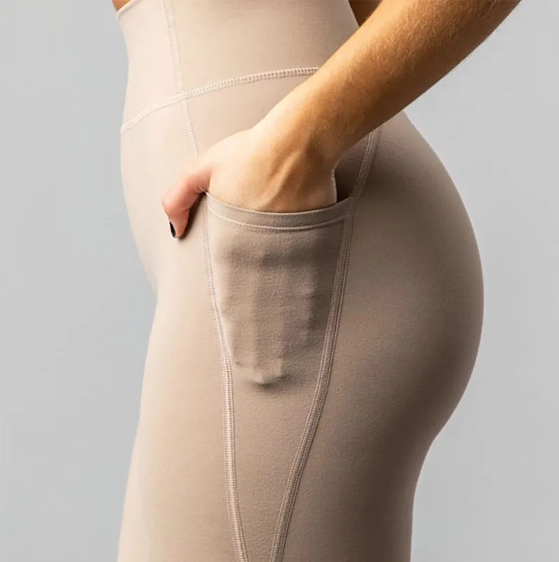 Workout gym thick high waist compression scrunch butt lift plus size yoga pants with pockets fitness leggings with logo