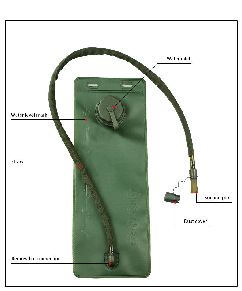 LUPU (Contains bladder) Military tactical water hydration pack backpack for army outdoor travel hiking cycling