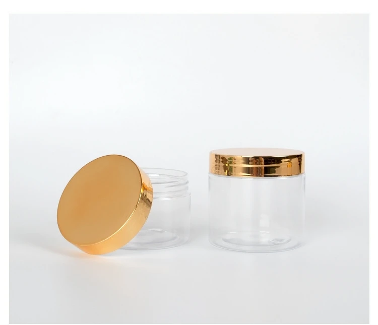 50ml 100ml 150ml 200ml 250ml cosmetic cream pet containers gold lid containers plastic jar