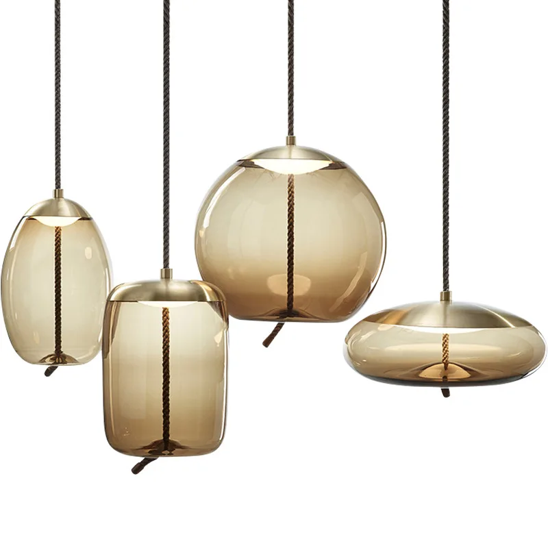Modern LED Nordic lights Indoor Decoration Chandelier Glass Ball  pendant lights Ceiling Hanging Lamp for kitchen