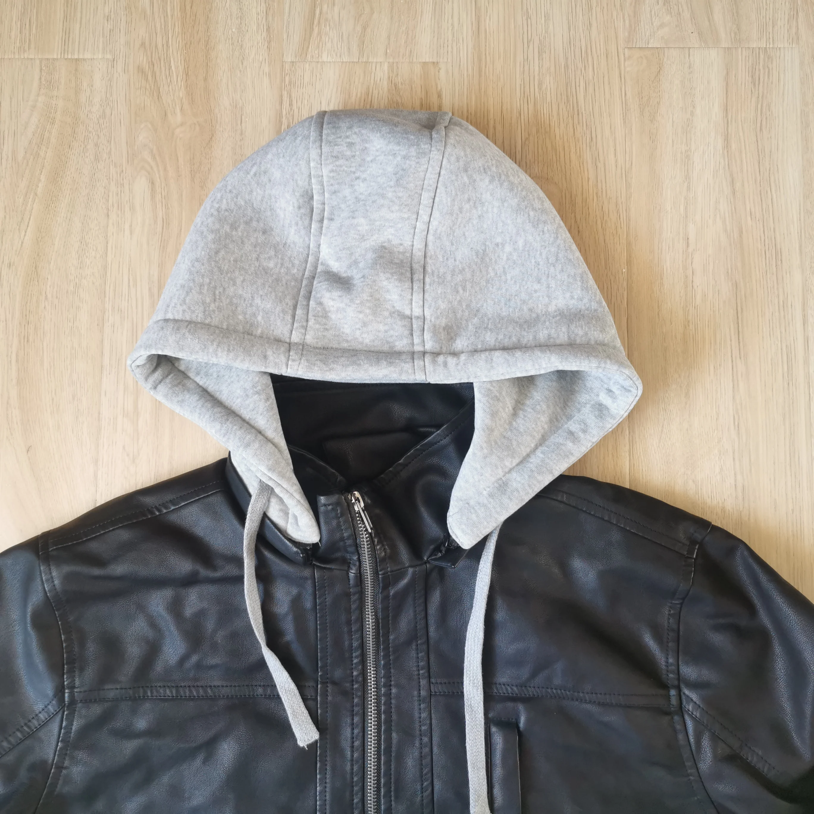 New Arrival Winter Custom Coats Motorcycle Men With Hood Leather Jackets