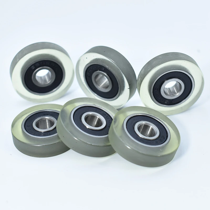 Wholesale price high Wear resistance 696 bearing wheel TPU Gcr15 Chrome steel Plane pulley polyurethane roller with bearing