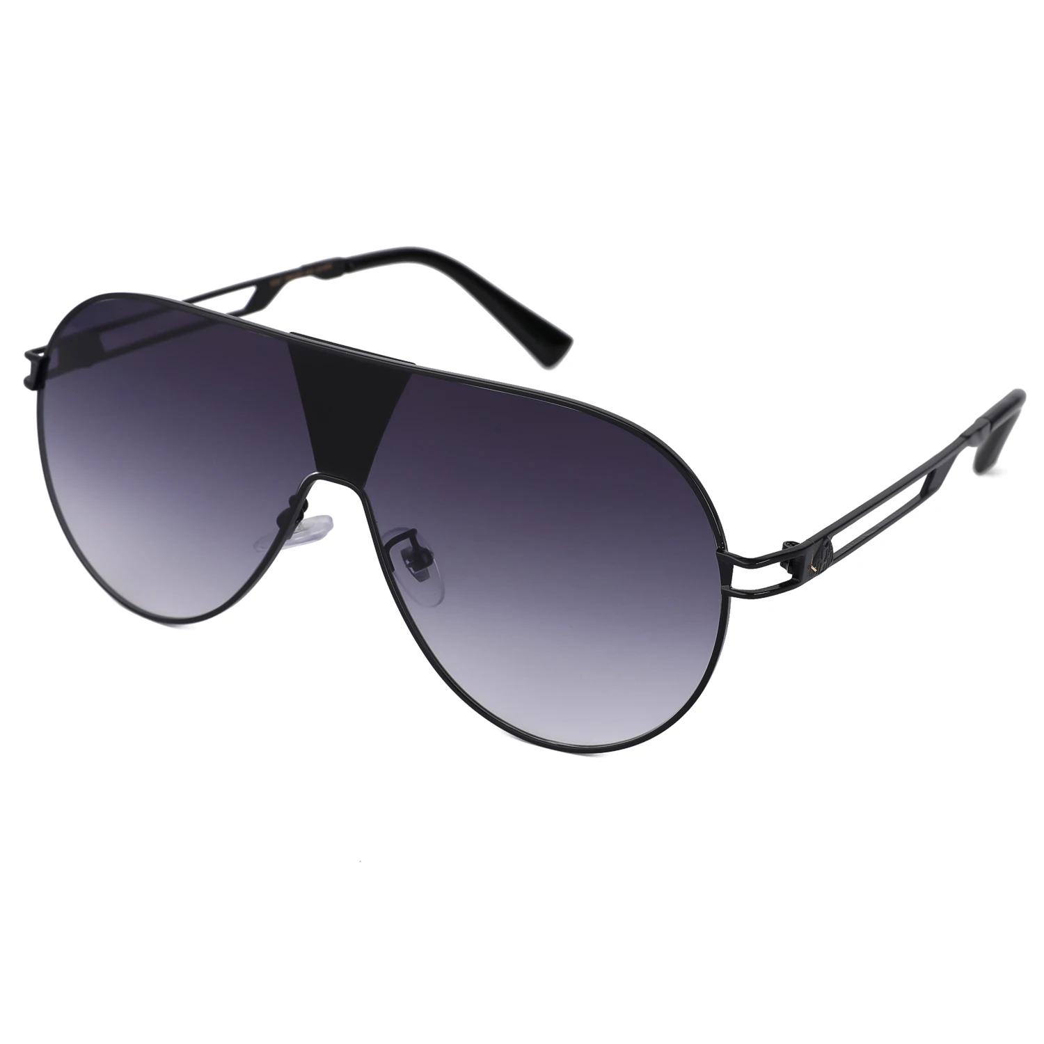 Korean version of the new personality hollow mirror leg sunglasses oval big frame face small sunscreen sunglasses trend glasses