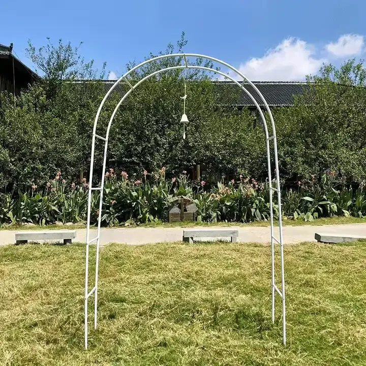 Wholesale wrought iron metal, wedding garden arch with gate Flower Plants climbing Stand Garden Arbor Trellis Arbor Archway