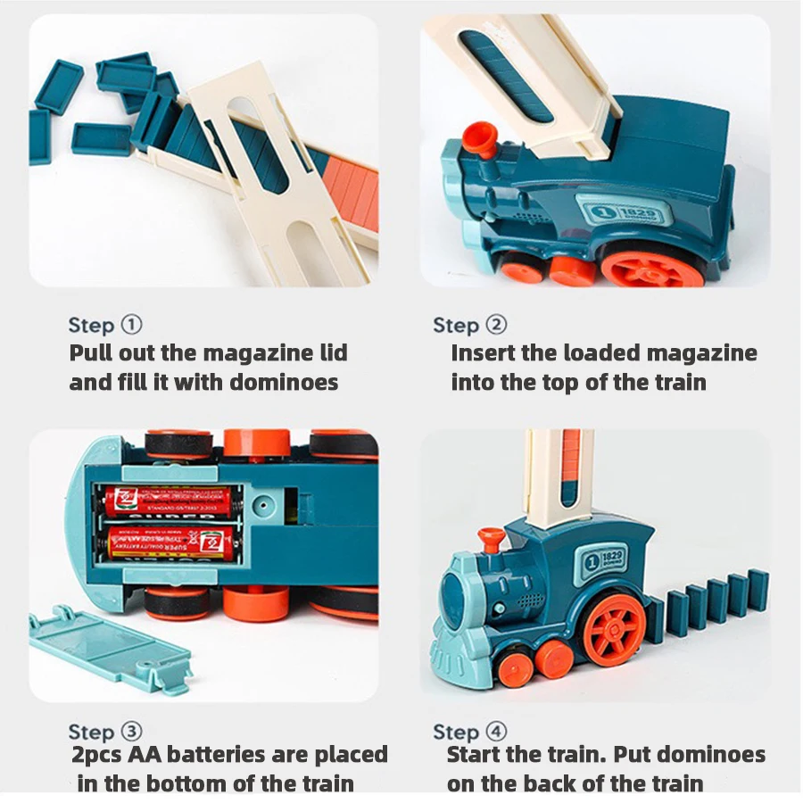 Распродажа детский игрушечный поезд домино с батареей