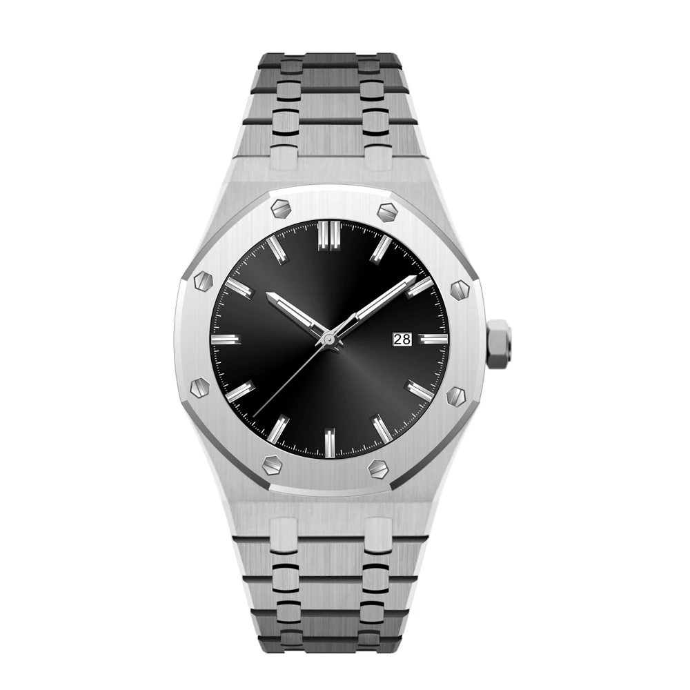 stainless steel back water resistant quartz brand wrist mens watch, low moq, accept custom design, factory supply