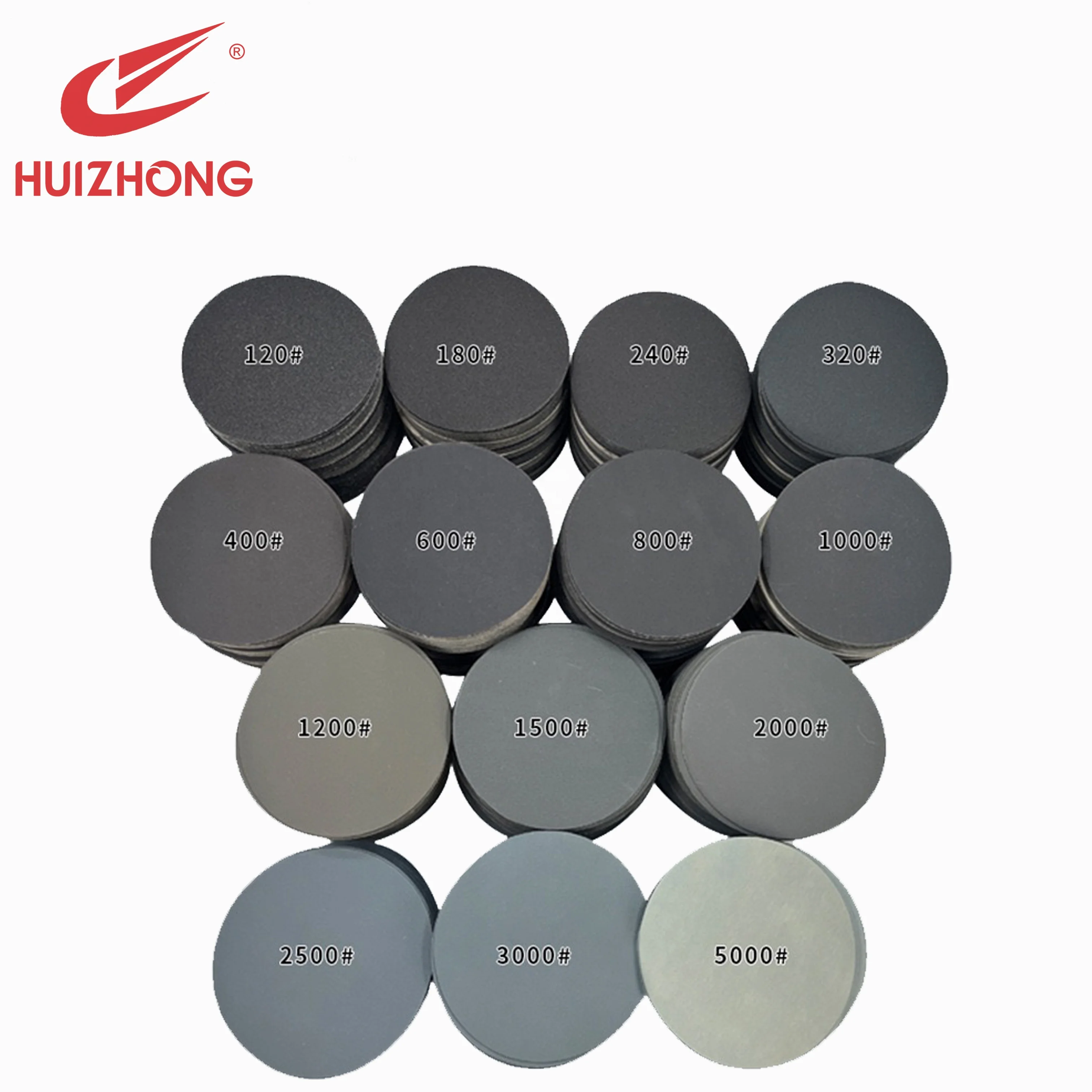 High-Density 125mm Black Silicon Carbide Sanding Disc Waterproof Abrasive Tools Rubber Kraft Paper Stone OEM Customizable