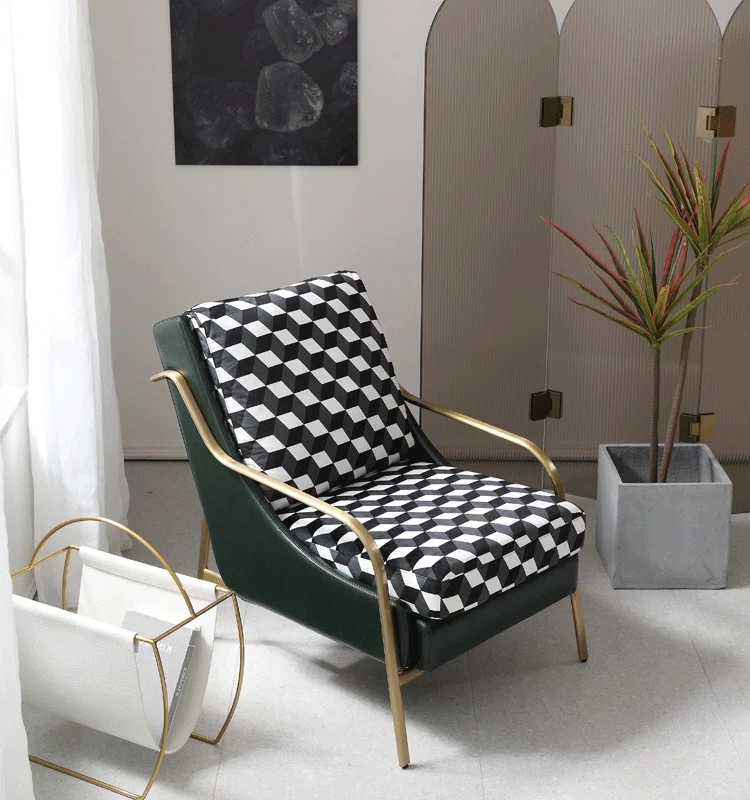 High Quality Nordic Modern Leisure Waiting Room Single Chair Luxury Living Room Furniture Leather Arm Chairs