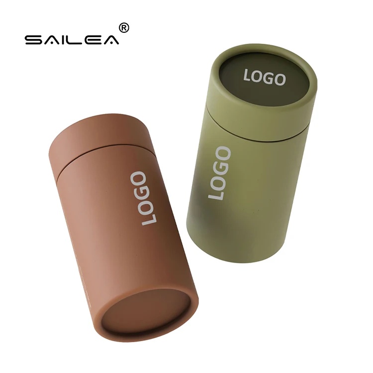 Eco-friendly Modern Cosmetics Packaging Carton Tube Cylindrical Food Grade Salt Container Paper