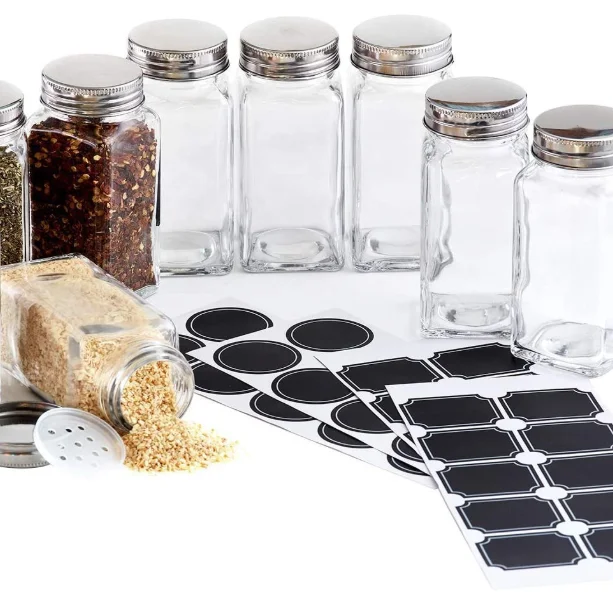 mini glass spicy bottle glass salt pepper shaker