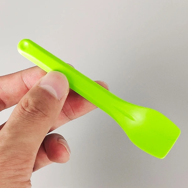 Custom Individually Wrapped Cutlery Compostable Biodegradable Disposable Mini Cute PLA Colored Yogurt Ice Cream Spoon With LOGO