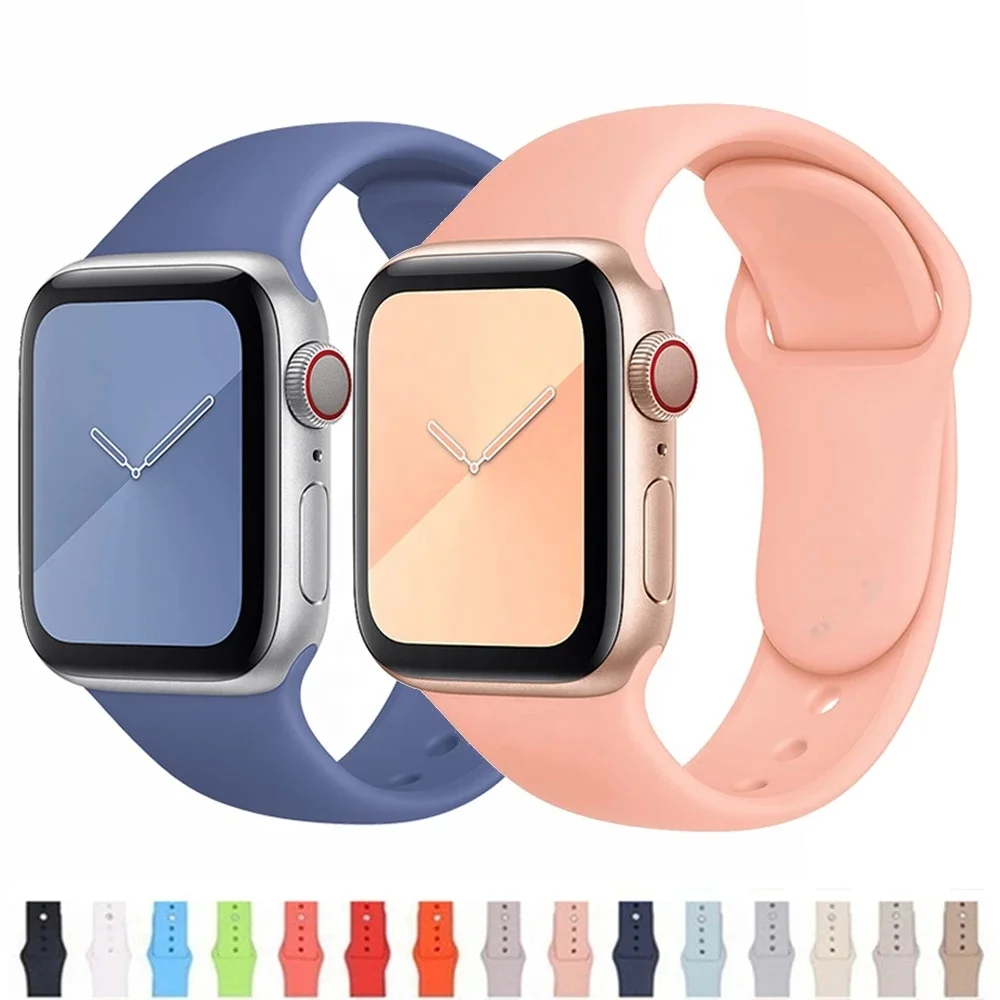 Ремешок YCYMO силиконовый для Apple Watch band 44 мм 42 40 38 браслет наручных часов 6 SE 5 4 3 2 se