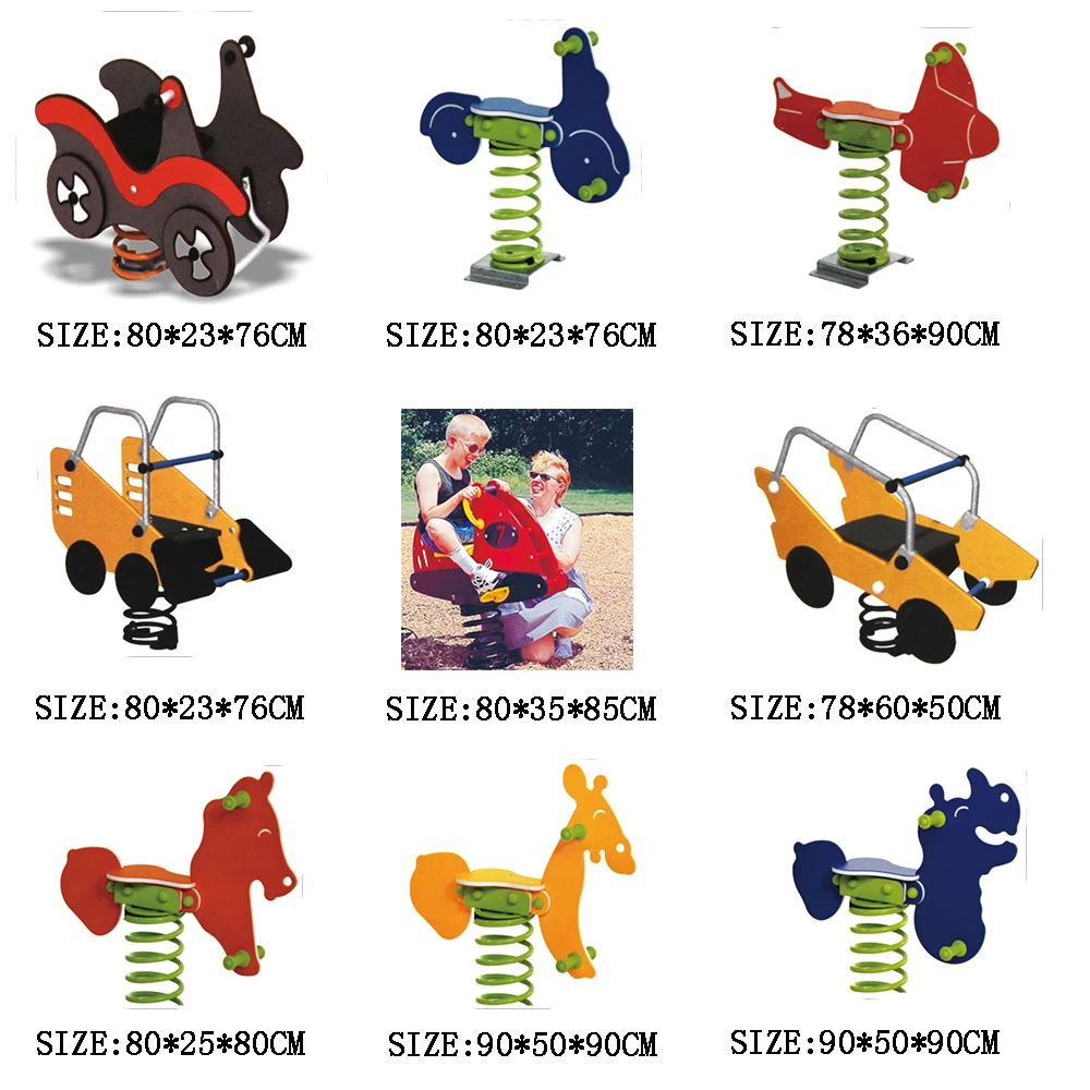 Lovely outdoor horse rocking kindergarten amusement facilities children can choose from a variety of horse rocking shapes