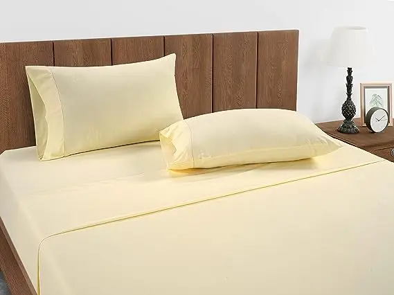 100% Organic Cotton Mineral King-Sheets Set 4-Piece Pure Long Staple Percale Weave Soft Bedding Sheets for Bed Breathable Fits M