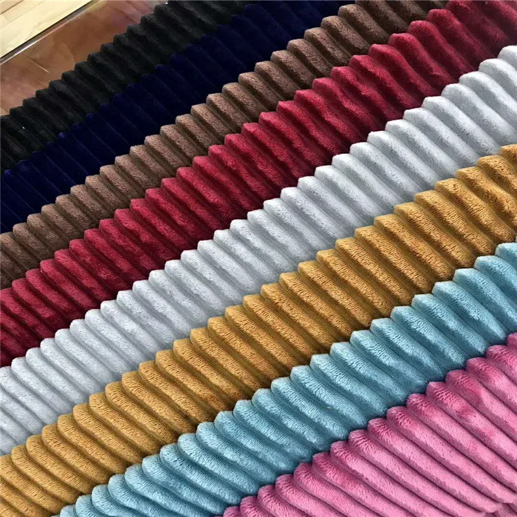 Super Soft Knitting Polyester Stripes Flannel Fleece Blanket Fabric