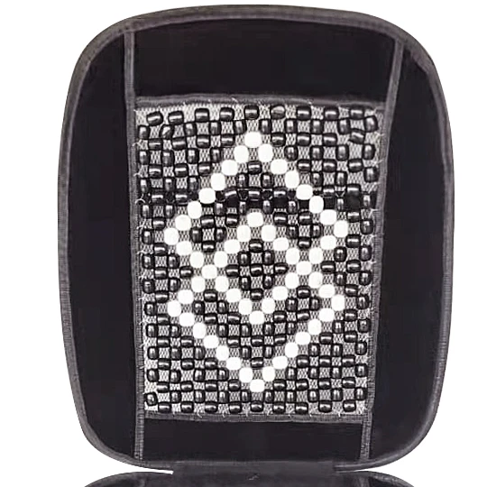 Wooden Bead Car Seat Cushion BLACK WHITE BLUE