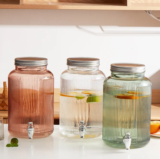 heat-resistant glass barrel wine glass bottle lead-free wine bottle with faucet wine jar